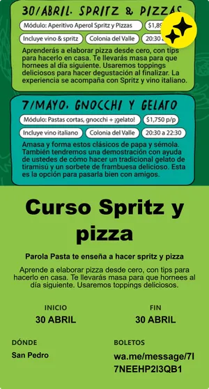 Curso Spritz y pizza